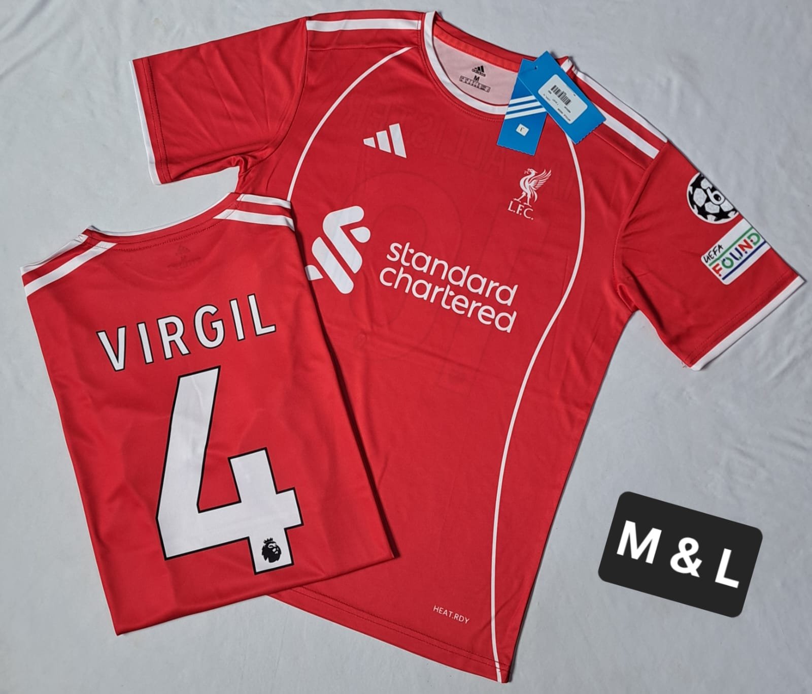 LIVERPOOL RED VIRGIL 4 T SHIRT