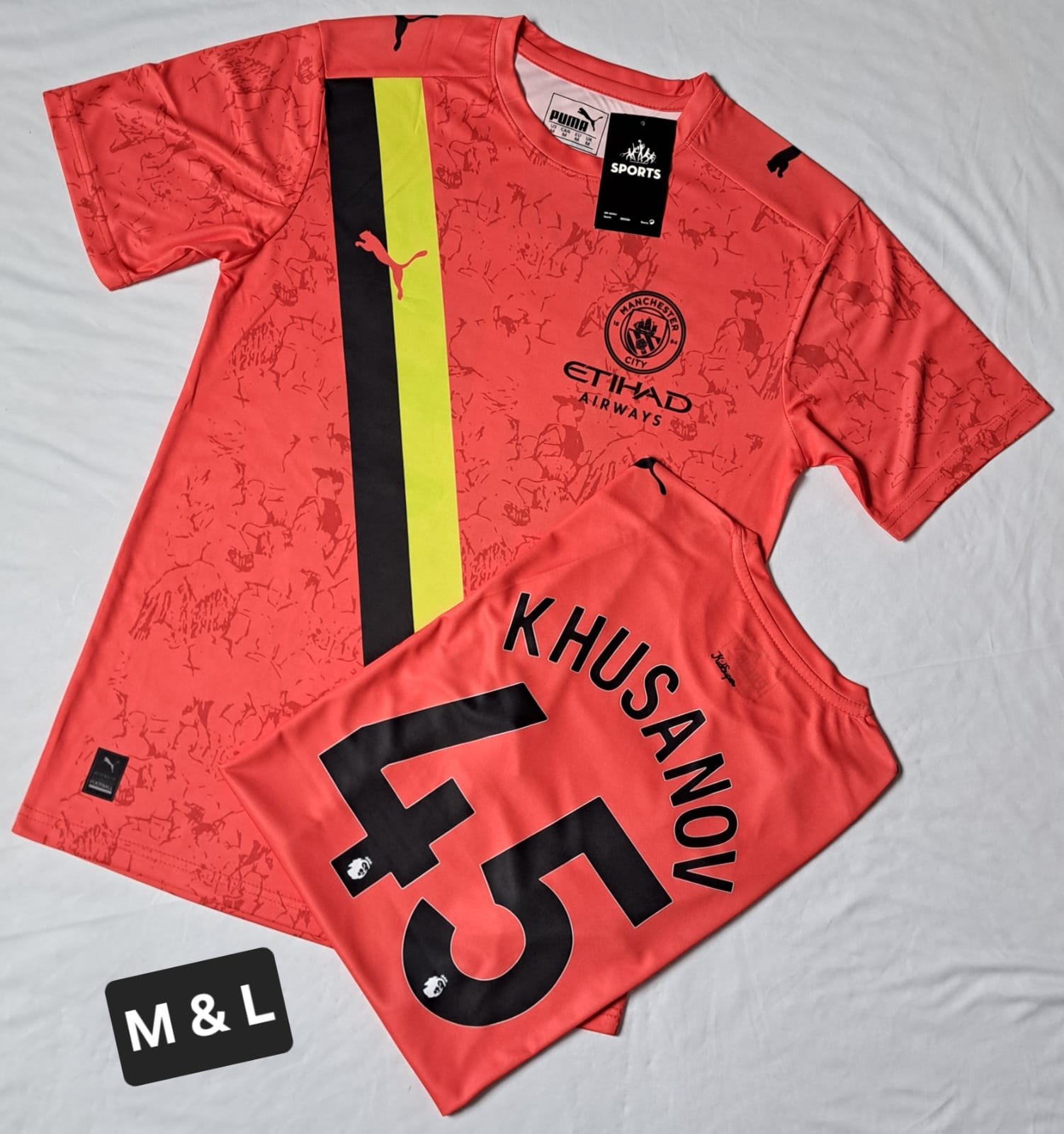 MANCHESTER CITY ORANGE KHUSSANOV 42 T-SHIRT
