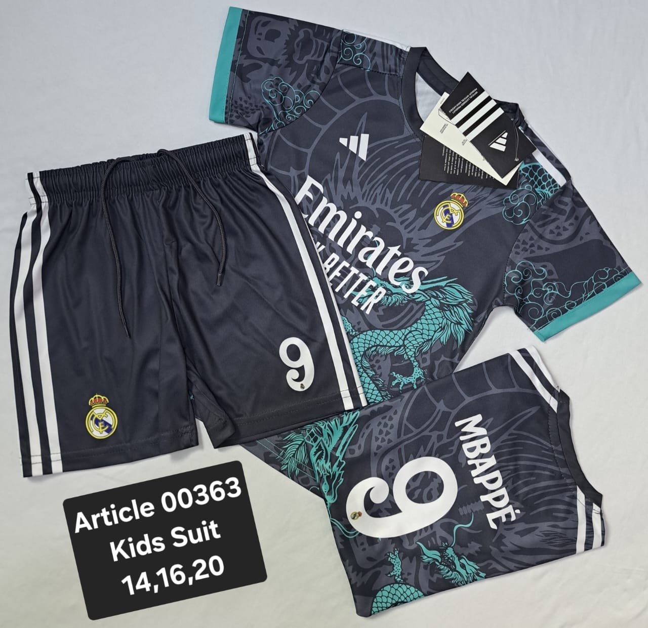 REAL MADRID DRAGON MBAPPE 9 BLACK C.GREEN  00363