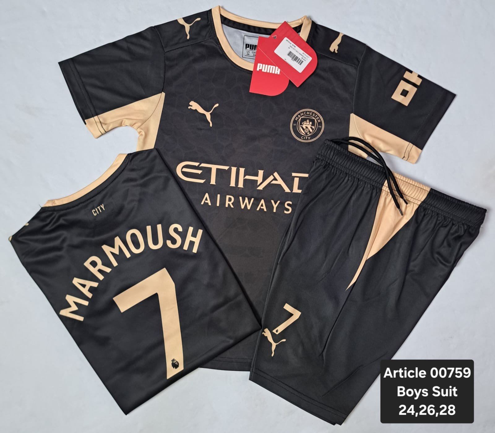 Manchester City Boys Suit Colour: Black