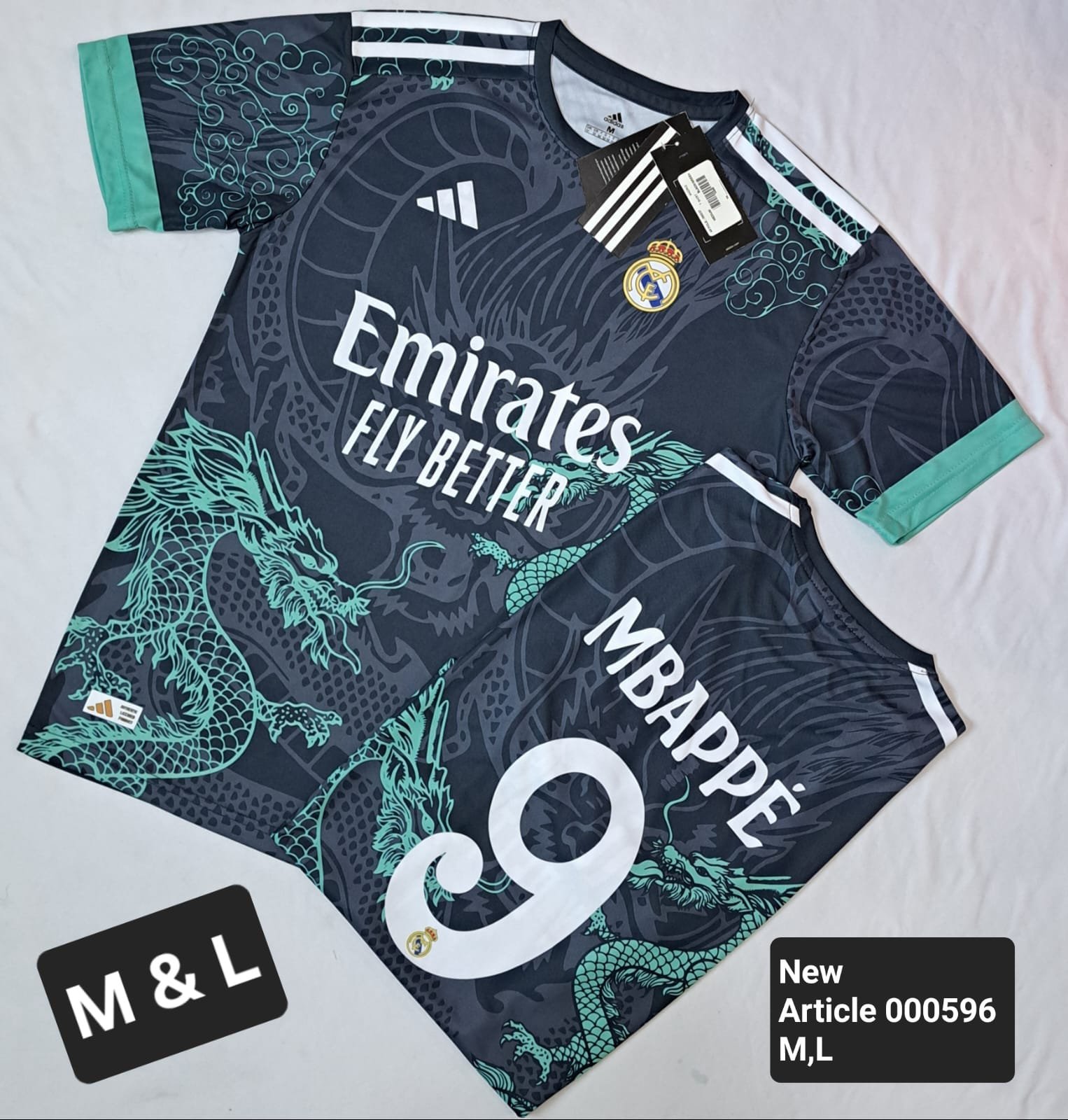 REAL MADRID CHARCOAL/GREEN DRAGON MBAPPE 9 image 2
