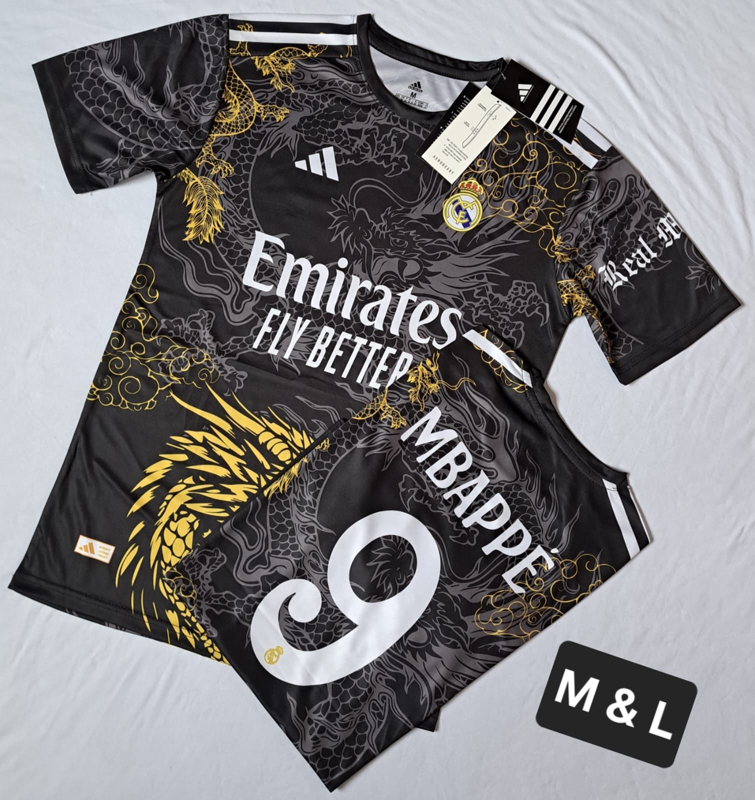 REAL MADRID BLACK/GOLD DRAGON MBAPPE 9