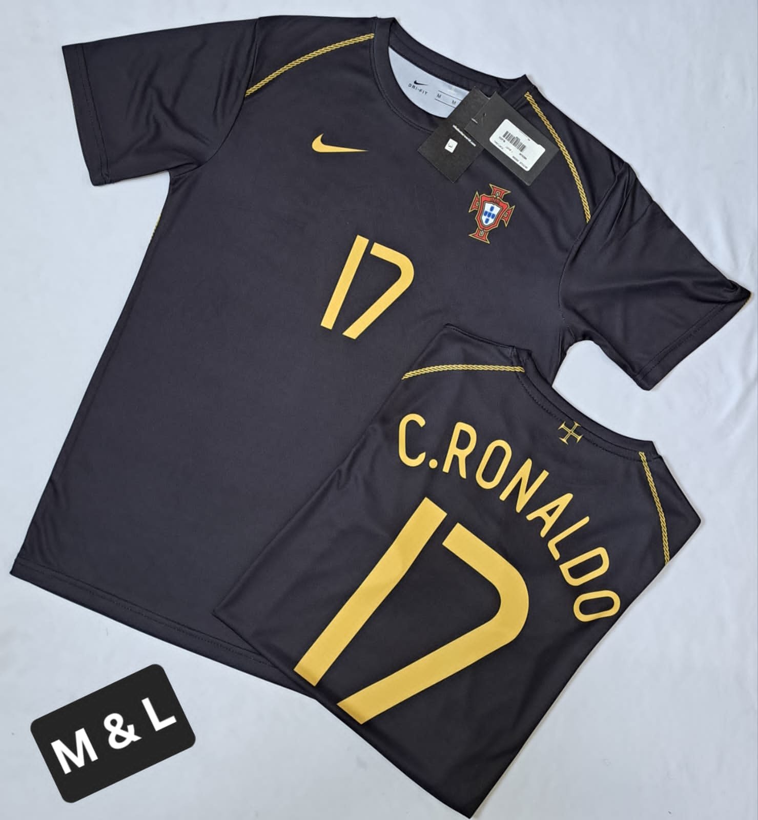 PORTUGAL RETRO BLACK RONALDO 17