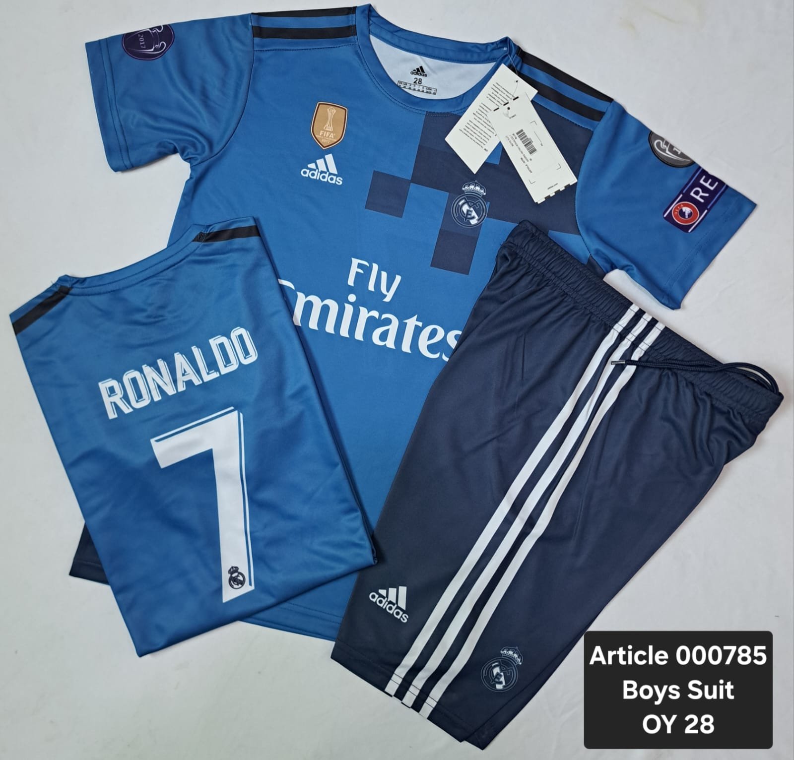 REAL MADRID RETRO MET BLUE 2017 RONALDO 7 00785 image 2